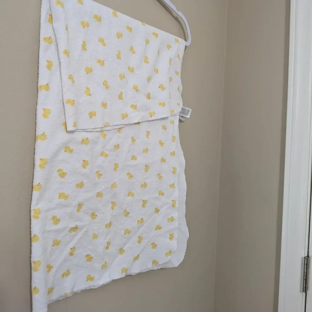 Just One You Carter's Yellow Cotton Baby Blanket With Small Yellow Ducklings
